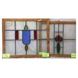 TWO CONTINENTAL STAINED GLASS PANELS