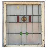 FRENCH ART NOUVEAU STAINED GLASS PANEL