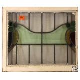 FRENCH ART NOUVEAU STAINED GLASS PANEL