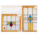 TWO FRENCH STAINED GLASS PANELS