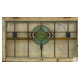 CONTINENTAL ART DECO STAINED GLASS PANEL