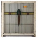 ENGLISH ART DECO STAINED GLASS PANEL