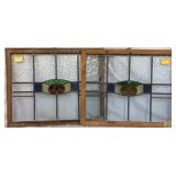 PAIR OF FRENCH STAINED GLASS PANELS