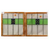 PAIR OF CONTINENTAL STAINED GLASS PANELS