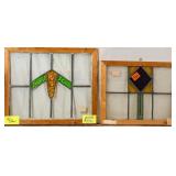 TWO ENGLISH STAINED GLASS PANELS