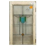CONTINENTAL ART DECO STAINED GLASS PANEL