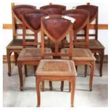 SET OF 6 CONTINENTAL ART DECO DINING CHAIRS