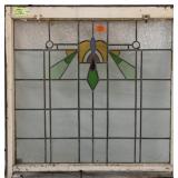ENGLISH ART DECO STAINED GLASS PANEL
