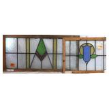 TWO ENGLISH STAINED GLASS PANELS