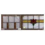 TWO ENGLISH STAINED GLASS PANELS
