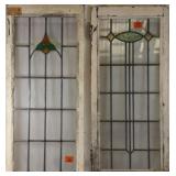 TWO ANTIQUE CONTINENTAL STAINED GLASS PANELS