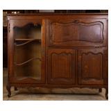 FRENCH CARVED OAK ABATTANT VITRINE
