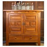 FRENCH COUNTRY OAK WINE CABINET