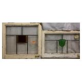 TWO ANTIQUE CONTINENTAL STAINED GLASS PANELS
