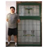 ENGLISH ART DECO STAINED GLASS PANEL