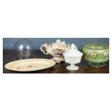 5 ASSORTED GLASS & POTTERY ARTICLES