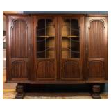 ENGLISH MAHOGANY CARVED BOOKCASE