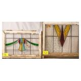 TWO ENGLISH STAINED GLASS PANELS