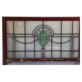 ANTIQUE CONTINENTAL STAINED GLASS PANEL