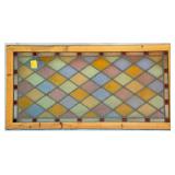 FRENCH ART NOUVEAU STAINED GLASS PANEL