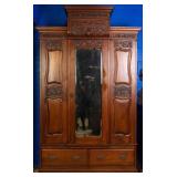 FRENCH RENAISSANCE REVIVAL WALNUT ARMOIRE