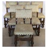 SET OF 6 JACOBEAN STYLE DINING CHAIRS