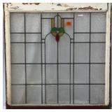ANTIQUE CONTINENTAL STAINED GLASS PANEL