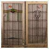 TWO ANTIQUE CONTINENTAL GLASS PANELS
