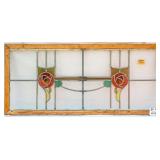 FRENCH ART NOUVEAU STAINED GLASS PANEL