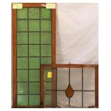 TWO ANTIQUE CONTINENTAL STAINED GLASS PANELS