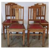 SET OF 4 FRENCH OAK DINING CHAIRS