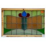 FRENCH ART NOUVEAU STAINED GLASS PANEL