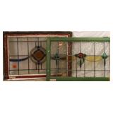 TWO ANTIQUE CONTINENTAL STAINED GLASS PANELS