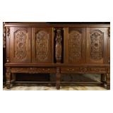 FRENCH RENAISSANCE STYLE OAK FIGURAL SIDEBOARD
