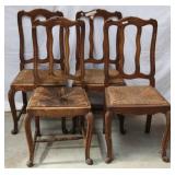 SET OF 4 FRENCH OAK DINING CHAIRS