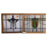 TWO ENGLISH STAINED GLASS PANELS