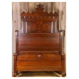 AMERICAN VICTORIAN WALNUT 3/4 BED