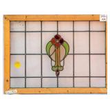 FRENCH ART NOUVEAU STAINED GLASS PANEL