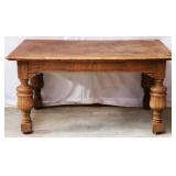 ENGLISH JACOBEAN STYLE PARQUETRY TOP PUB TABLE