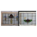 TWO ENGLISH STAINED GLASS PANELS