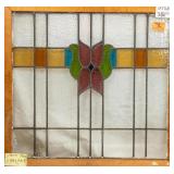 ANTIQUE CONTINENTAL STAINED GLASS PANEL