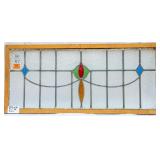 FRENCH ART NOUVEAU STAINED GLASS PANEL