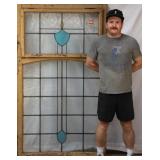 ANTIQUE IRISH STAINED GLASS PANEL