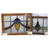TWO ENGLISH STAINED GLASS PANELS