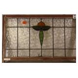 FRENCH ART NOUVEAU STAINED GLASS PANEL