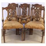SET OF 8 FRENCH OAK DINING CHAIRS