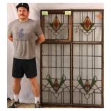 ANTIQUE IRISH STAINED GLASS PANEL