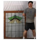 IRISH ART DECO STAINED GLASS PANEL