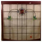 MONUMENTAL FRENCH ART NOUVEAU STAINED GLASS PANEL