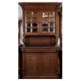 FRENCH RENAISSANCE REVIVAL CARVED VITRINE BUFFET